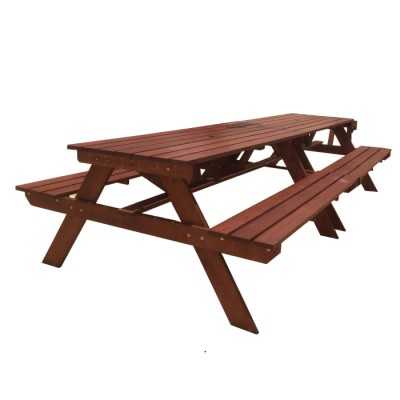 Bộ bàn ghế đôi ngoài trời bằng gỗ dầu cao cấp
