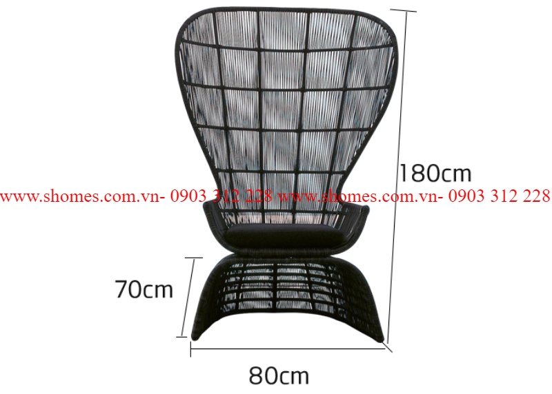 nội thất bàn ghế mây nhựa, bàn ghế nhựa mây tp hcm, Ghế nữ hoàng màu đen, xưởng sản xuất ghế nhựa mây, xưởng gia công bàn ghế nhựa mây