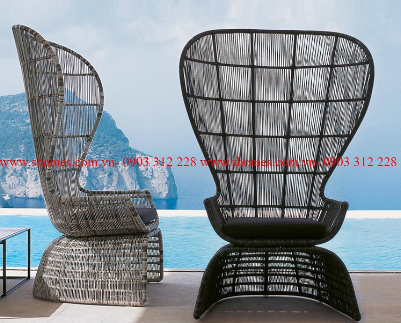 mẫu bàn ghế nhựa giả mây, bàn ghế nhựa mây tp hcm, Ghế nữ hoàng màu đen, xưởng sản xuất ghế nhựa mây, xưởng gia công bàn ghế nhựa mây