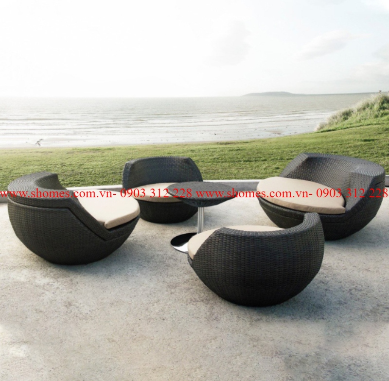 bàn ghế nhựa mây