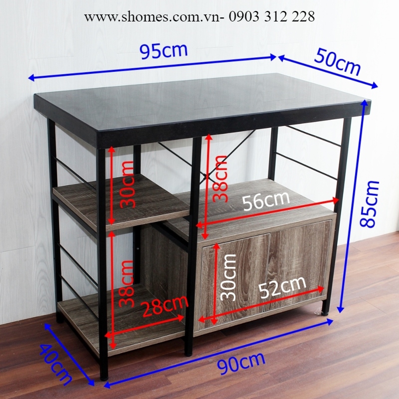 Kệ tủ gỗ 3 tầng công ty phân phối tủ bếp bằng gỗ