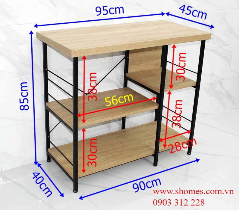Kệ bếp gỗ khung sắt kệ bếp gỗ khung sắt