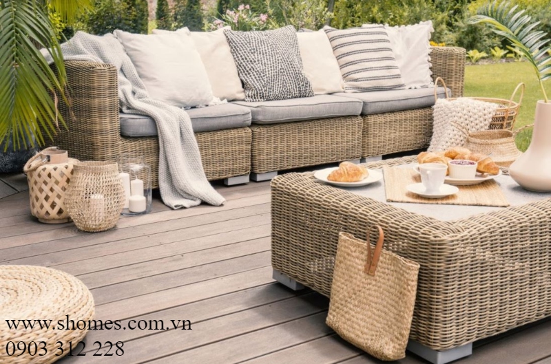 mẫu bàn ghế nhựa giả mây