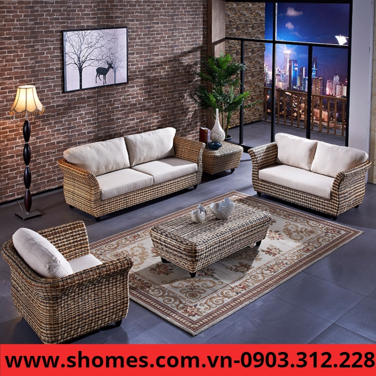 Bộ sofa nhựa mây S05 nhận đan sofa nhựa mây mẫu đẹp