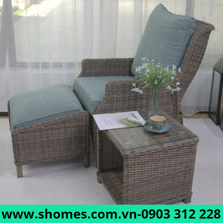sofa mây nhựa ngoài trời giá rẻ