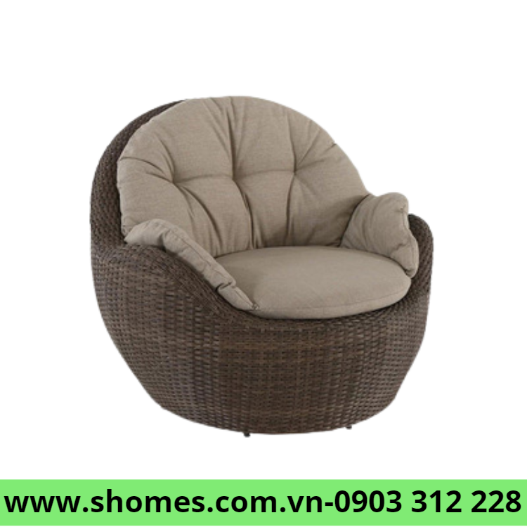 Bộ sofa nhựa giả mây hình trứng sofa mây nhựa ngoài trời