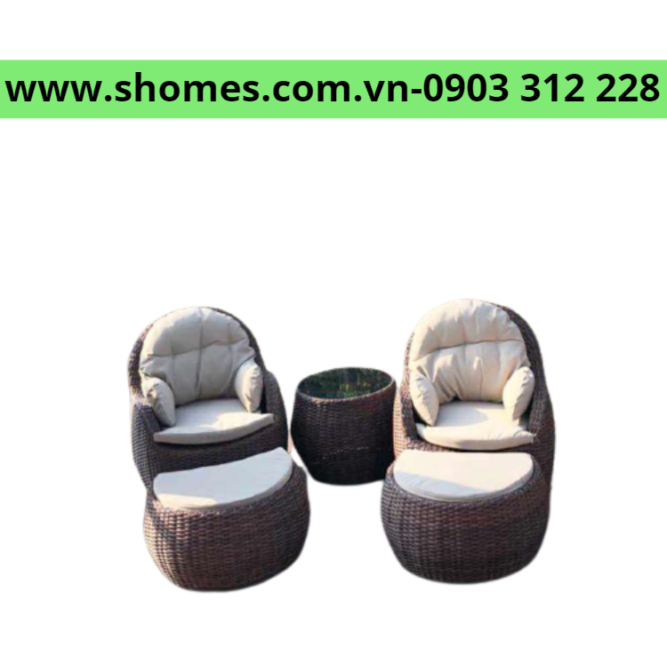Bộ sofa nhựa giả mây hình trứng sofa mây nhựa phòng khách