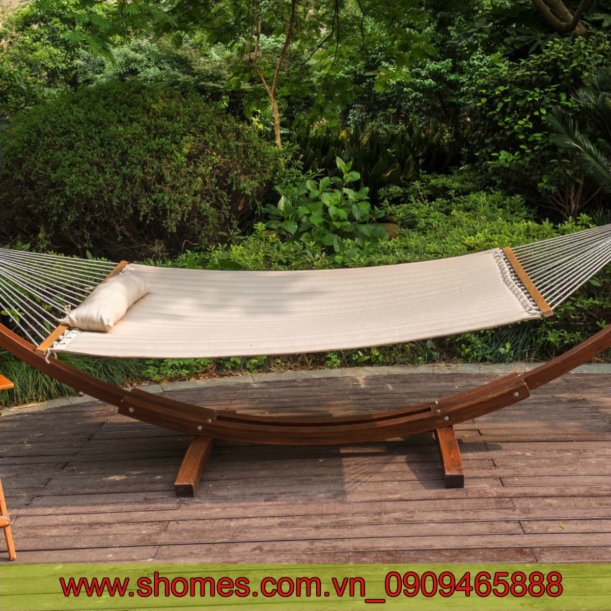 VÕNG NGOÀI TRỜI THIẾT KẾ THANH LỊCH võng, giường, võng ngoài trời, võng sân vườn, võng khung gỗ, võng ngoài trời cao cấp, võng sân vườn cao cấp